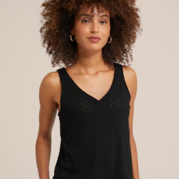 RALPH LAUREN BLACK CROCHET SLEEVELESS SWEATER WITH LINING SIZE MEDIUM NWT - Picture 1 of 13